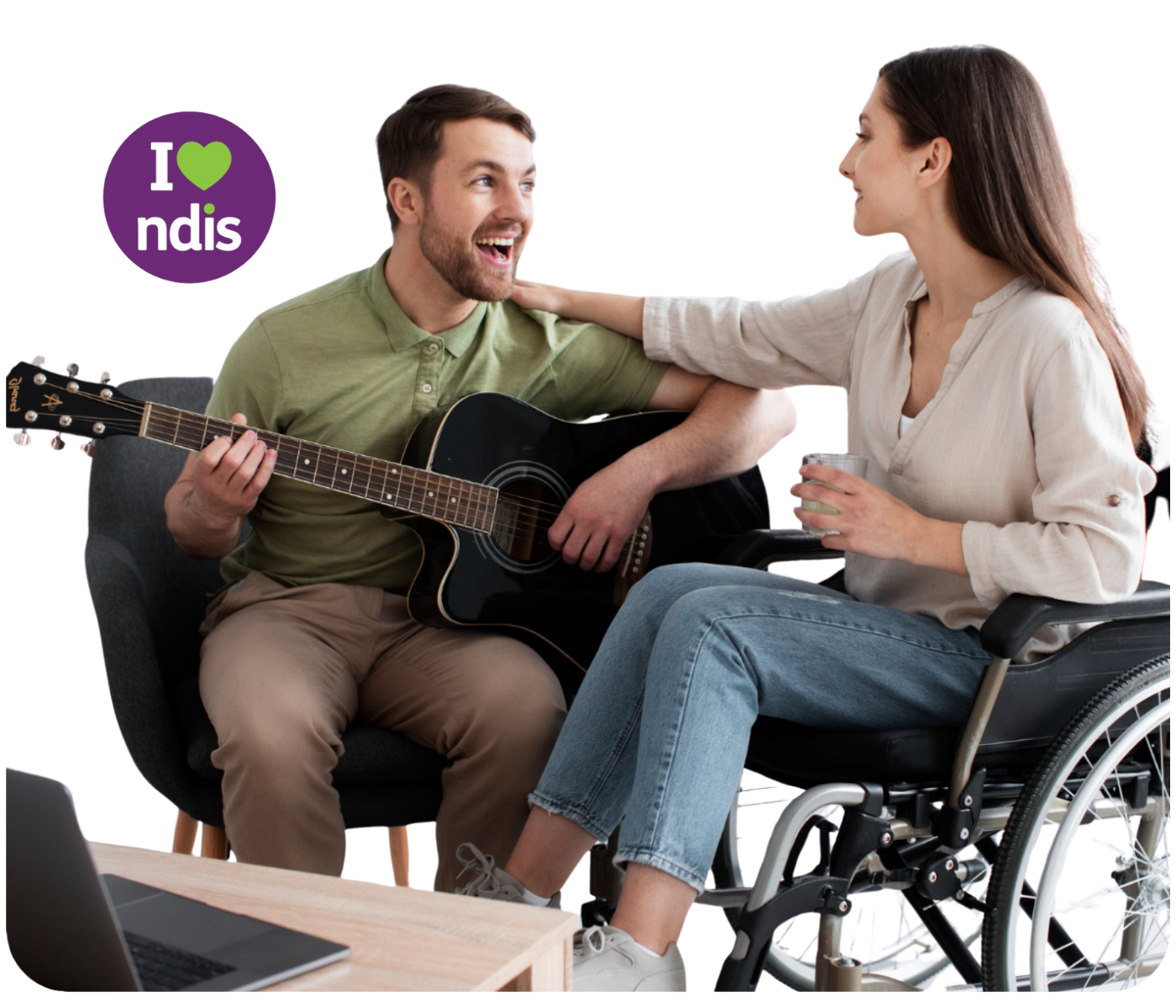 Caring professional helping person in wheelchair