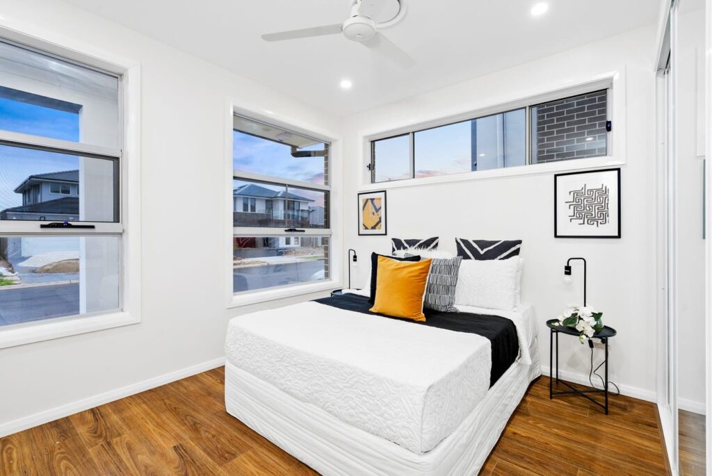 Accessible-style bathroom and private ensuite bedroom